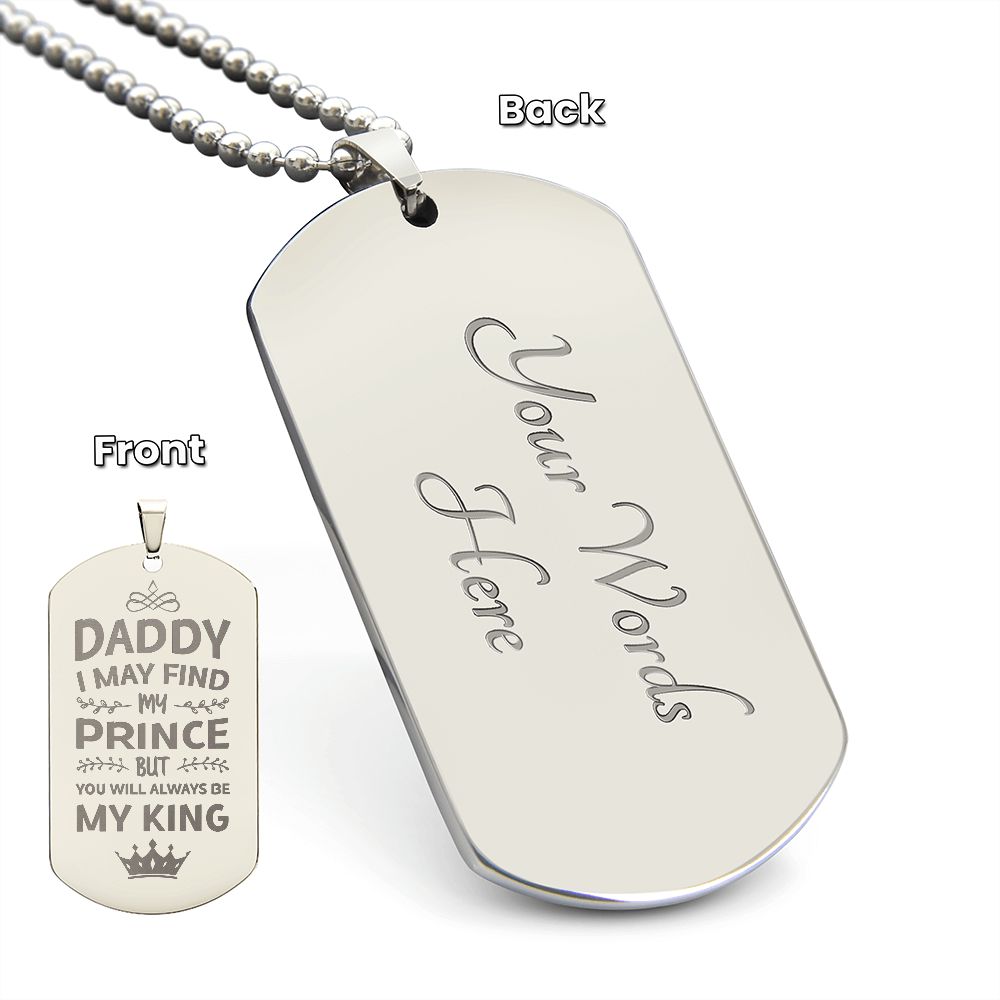 This engraved necklace is made from high quality stainless steel and is available in an 18K gold finish option. 