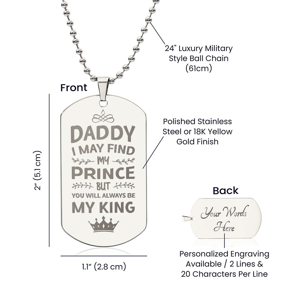 This engraved necklace is made from high quality stainless steel and is available in an 18K gold finish option. 