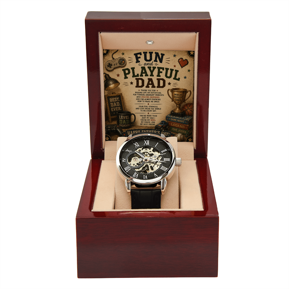 Fun & Playful Dad Father's Day Men's Openwork Watch