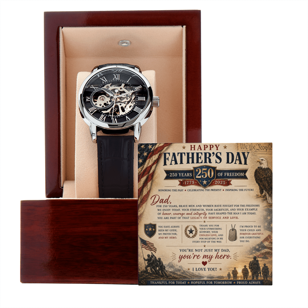 Your My Hero Freedom Father's Day Openwork Watch