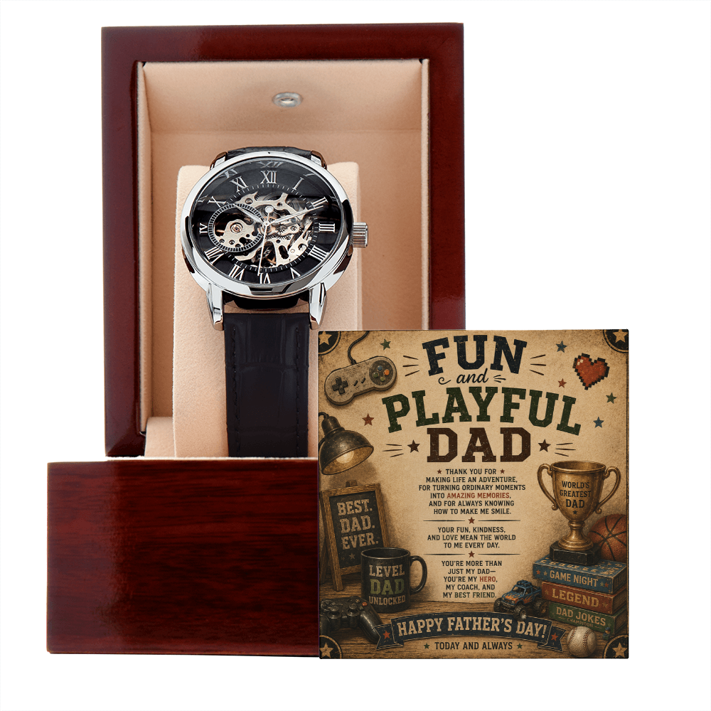 Fun & Playful Dad Father's Day Men's Openwork Watch