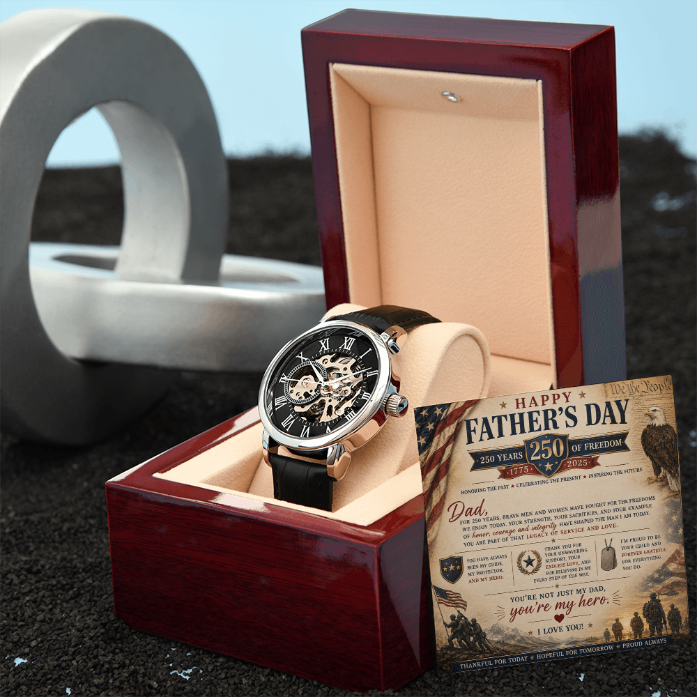 Your My Hero Freedom Father's Day Openwork Watch