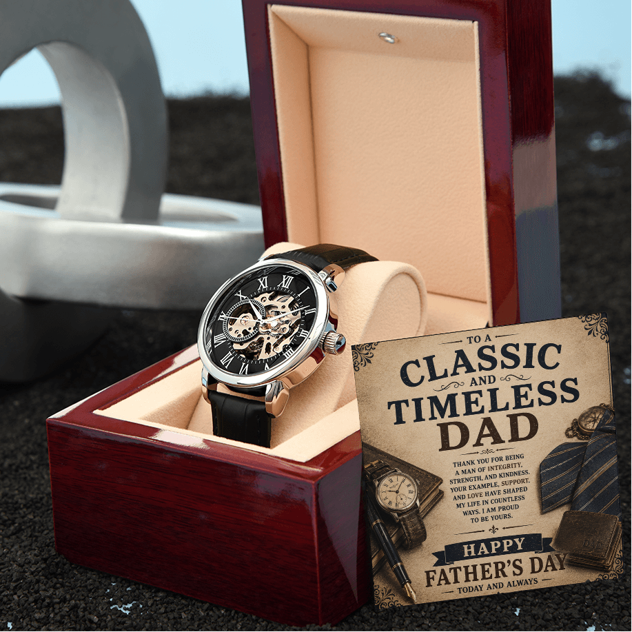 Classic Timeless Dad Father's Day Men's Openwork Watch