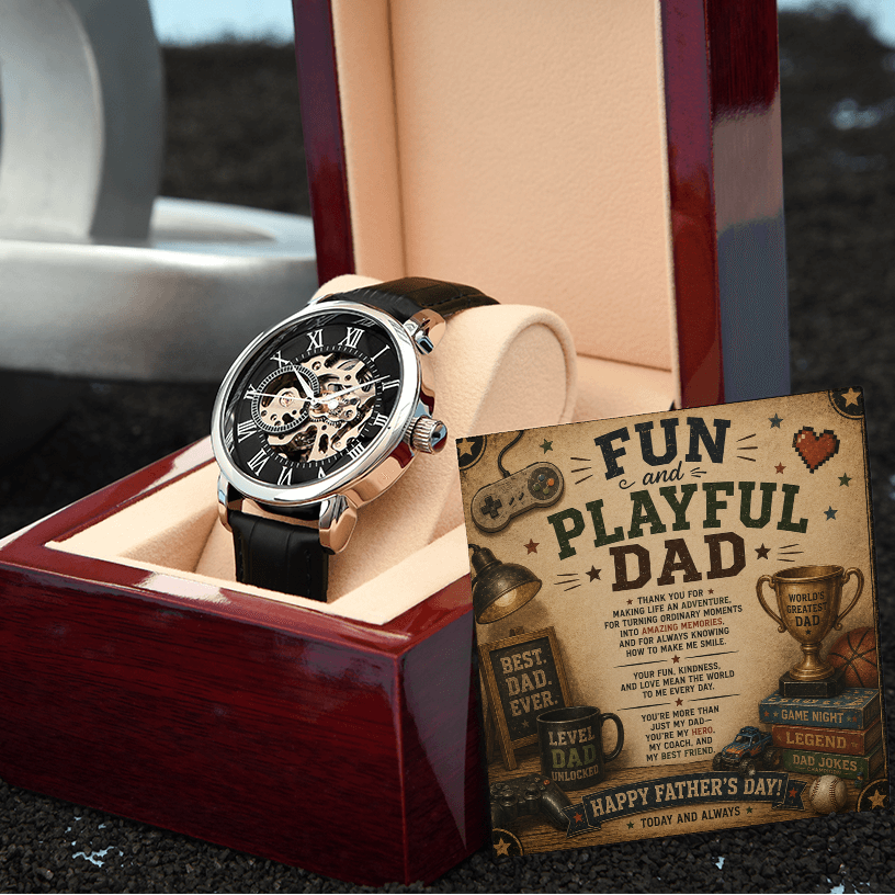 Fun & Playful Dad Father's Day Men's Openwork Watch