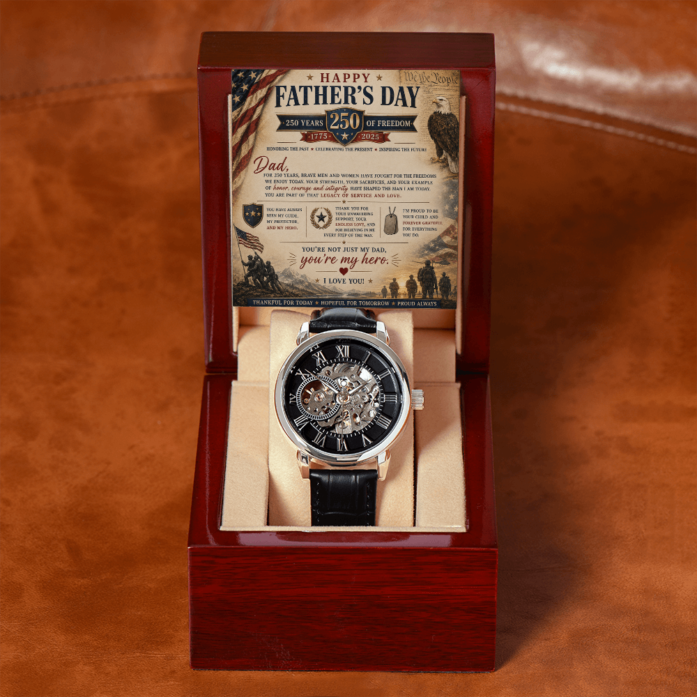 Your My Hero Freedom Father's Day Openwork Watch