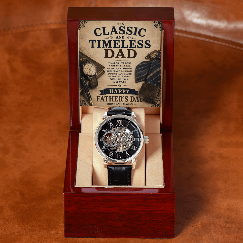Classic Timeless Dad Father's Day Men's Openwork Watch