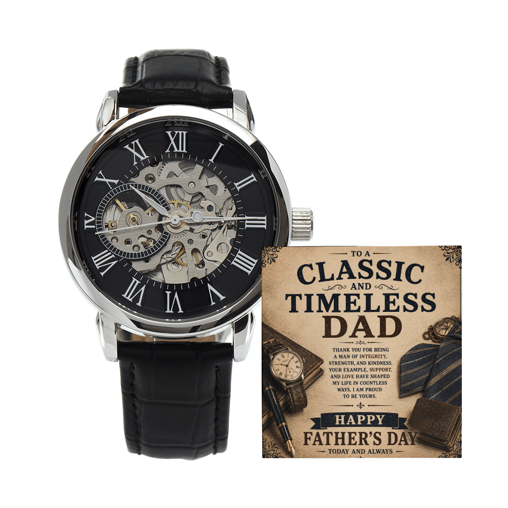 Classic Timeless Dad Father's Day Men's Openwork Watch