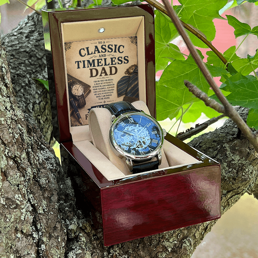 Classic Timeless Dad Father's Day Men's Openwork Watch