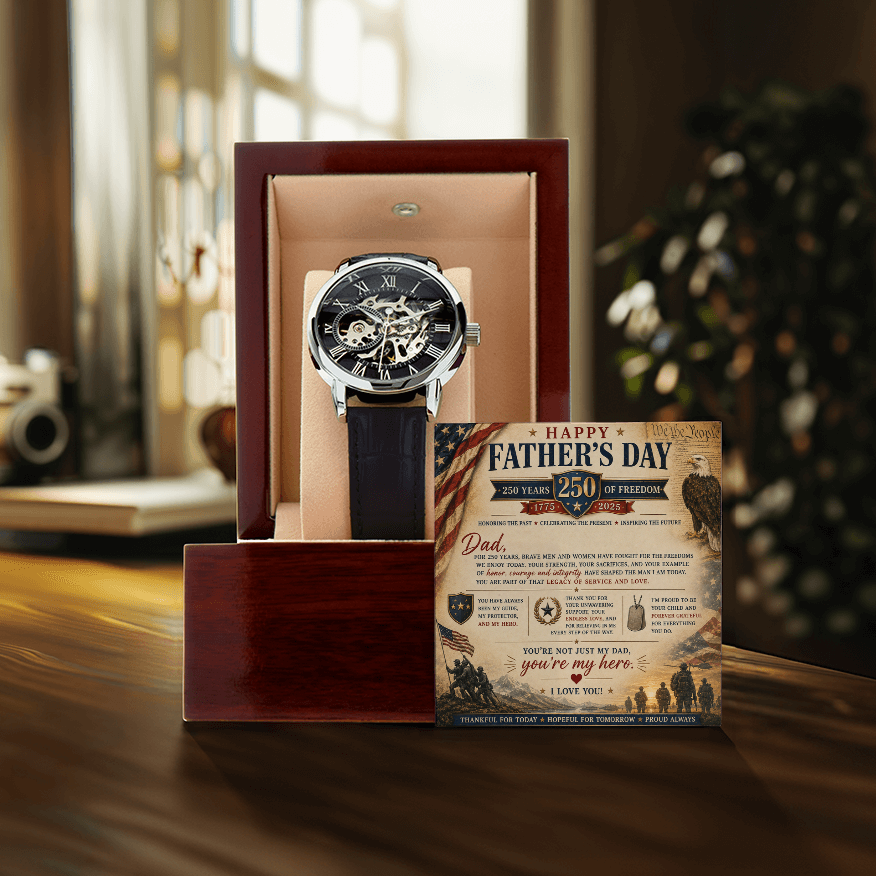 Your My Hero Freedom Father's Day Openwork Watch