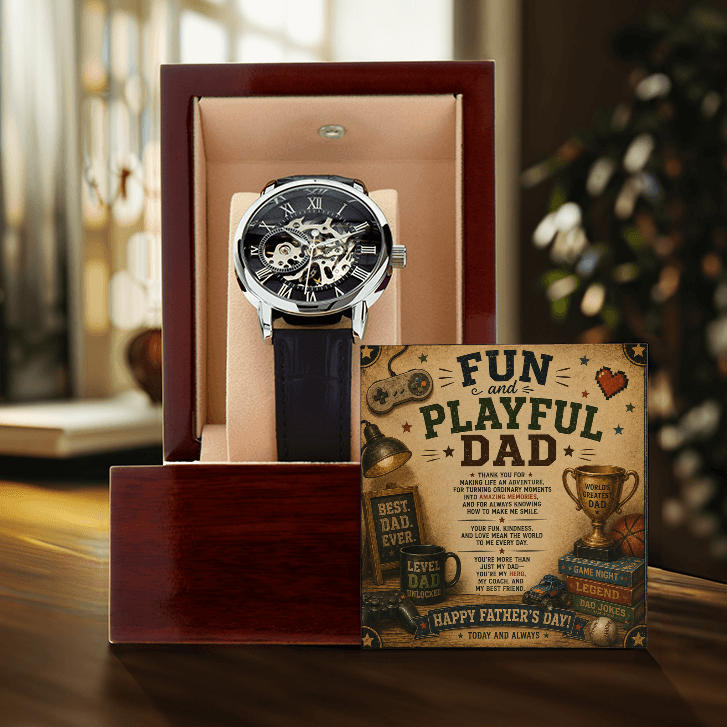 Fun & Playful Dad Father's Day Men's Openwork Watch