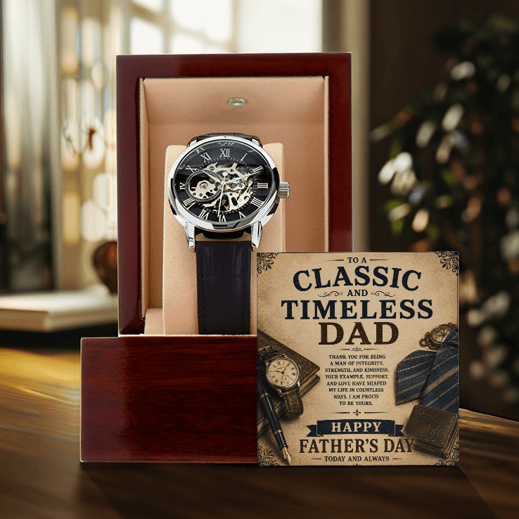 Classic Timeless Dad Father's Day Men's Openwork Watch