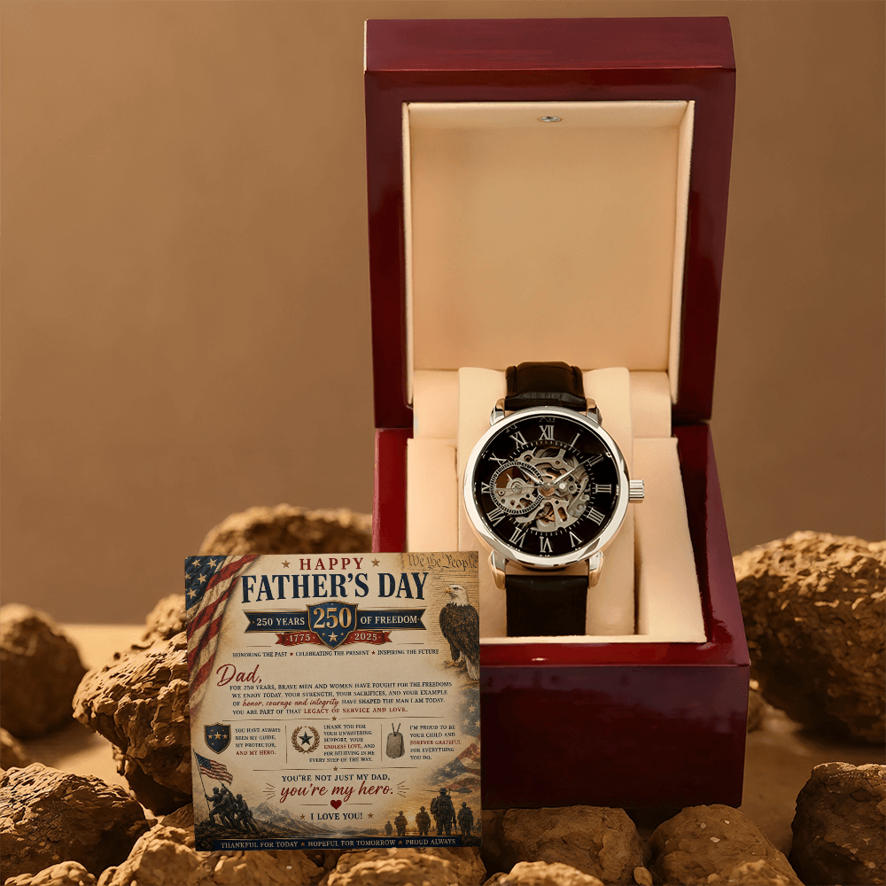 Your My Hero Freedom Father's Day Openwork Watch