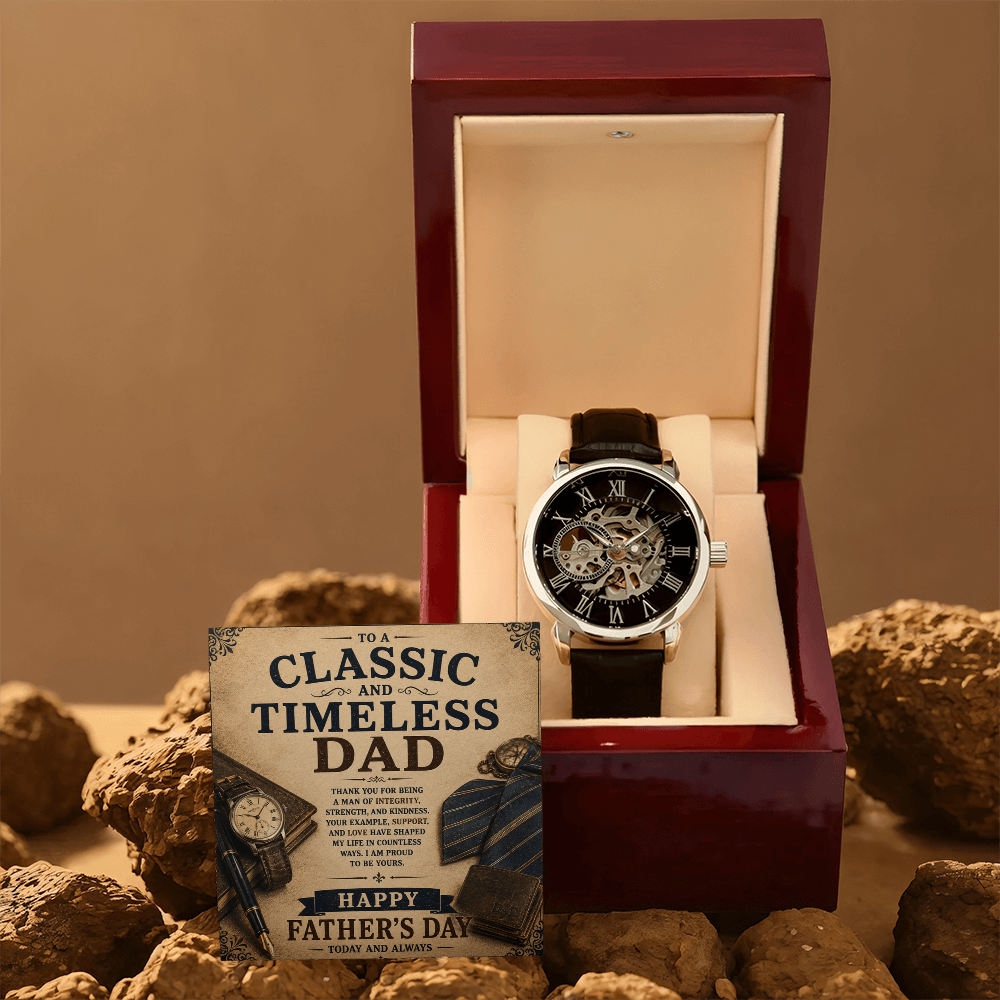 Classic Timeless Dad Father's Day Men's Openwork Watch