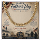 Happy Father's Day 250 Years of Freedom Cuban Link Chain