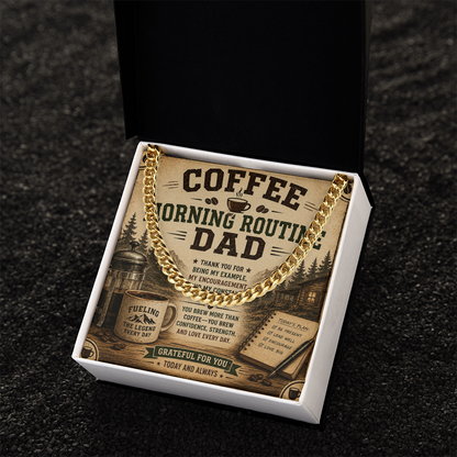 Coffee Morning Routine DAD Cuban Link Chain at dragoyle.com