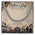 Happy Father's Day 250 Years of Freedom Cuban Link Chain
