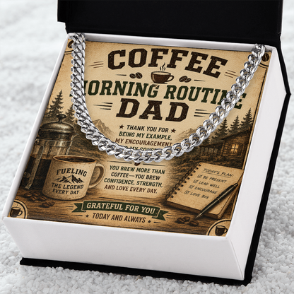 Coffee Morning Routine DAD Cuban Link Chain at dragoyle.com