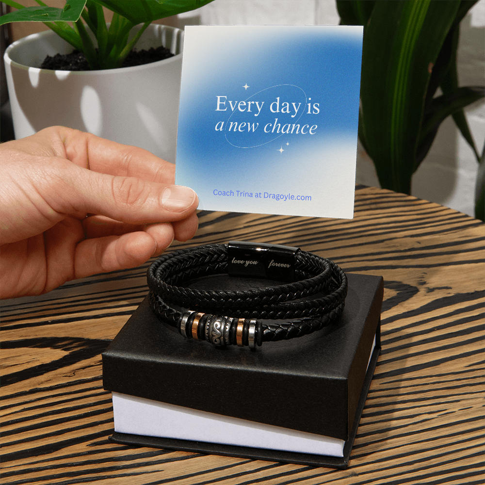 Find strength and love with our "Love You Forever" bracelet for men. Its supportive design serves as a reminder to always believe in yourself and never give up. Made with high-quality materials, it's a perfect way to show yourself or a loved one some extra care and encouragement.