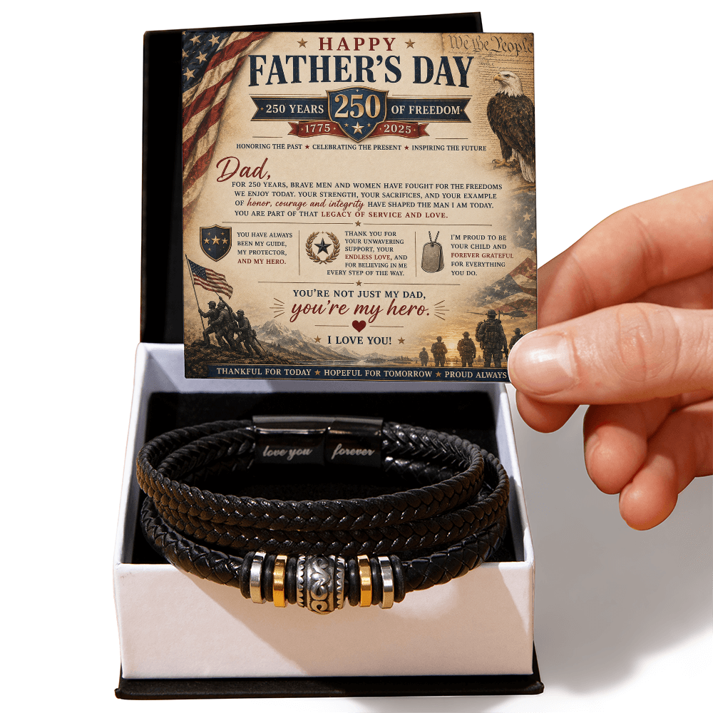 Happy Father's Day 250 Years of Freedom Men's Bracelet