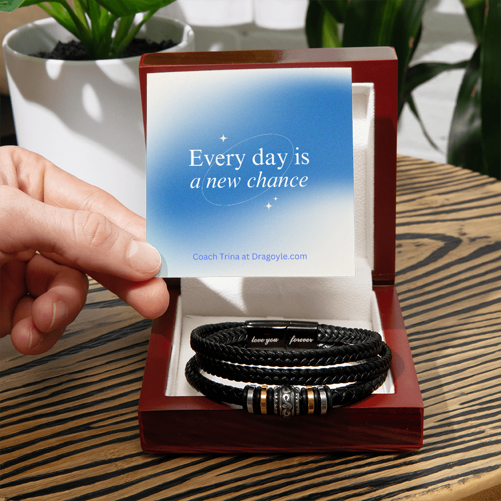Find strength and love with our "Love You Forever" bracelet for men. Its supportive design serves as a reminder to always believe in yourself and never give up. Made with high-quality materials, it's a perfect way to show yourself or a loved one some extra care and encouragement.