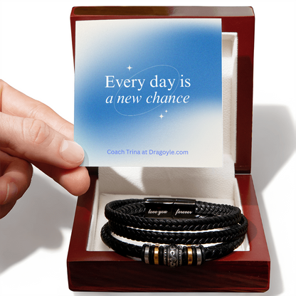 Find strength and love with our "Love You Forever" bracelet for men. Its supportive design serves as a reminder to always believe in yourself and never give up. Made with high-quality materials, it's a perfect way to show yourself or a loved one some extra care and encouragement.