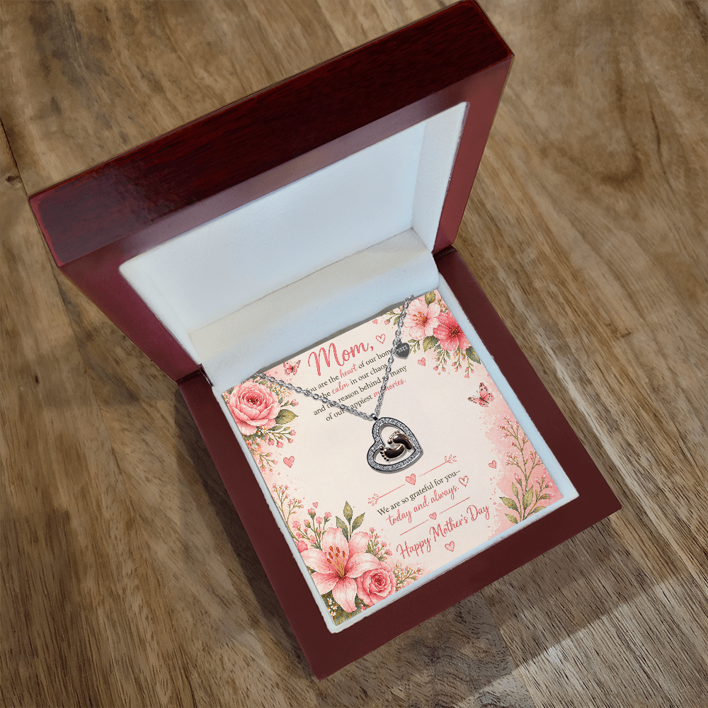 Happy Mother's Day Baby Feed Heart Necklace