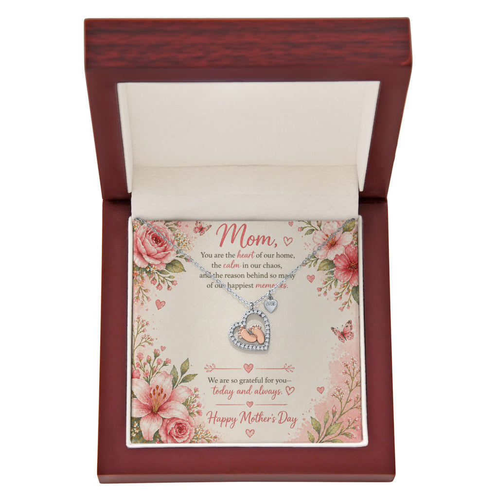 Happy Mother's Day Baby Feed Heart Necklace