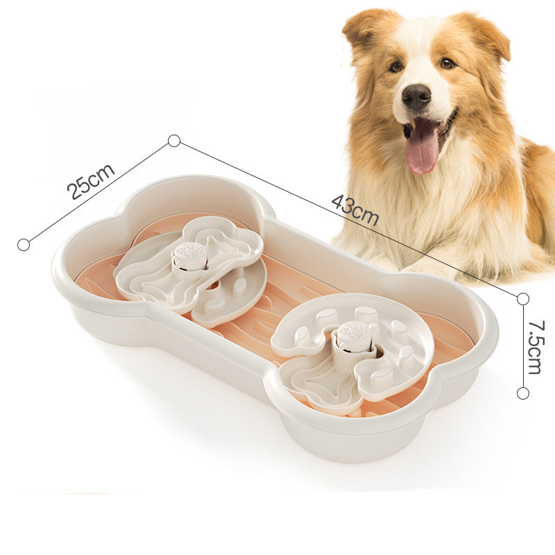 This bowl is designed to help reduce the risk of choking for large dogs by slowing down their eating pace. The unique grooved design promotes healthier digestion and a feeling of fullness, while also preventing bloating and overeating.