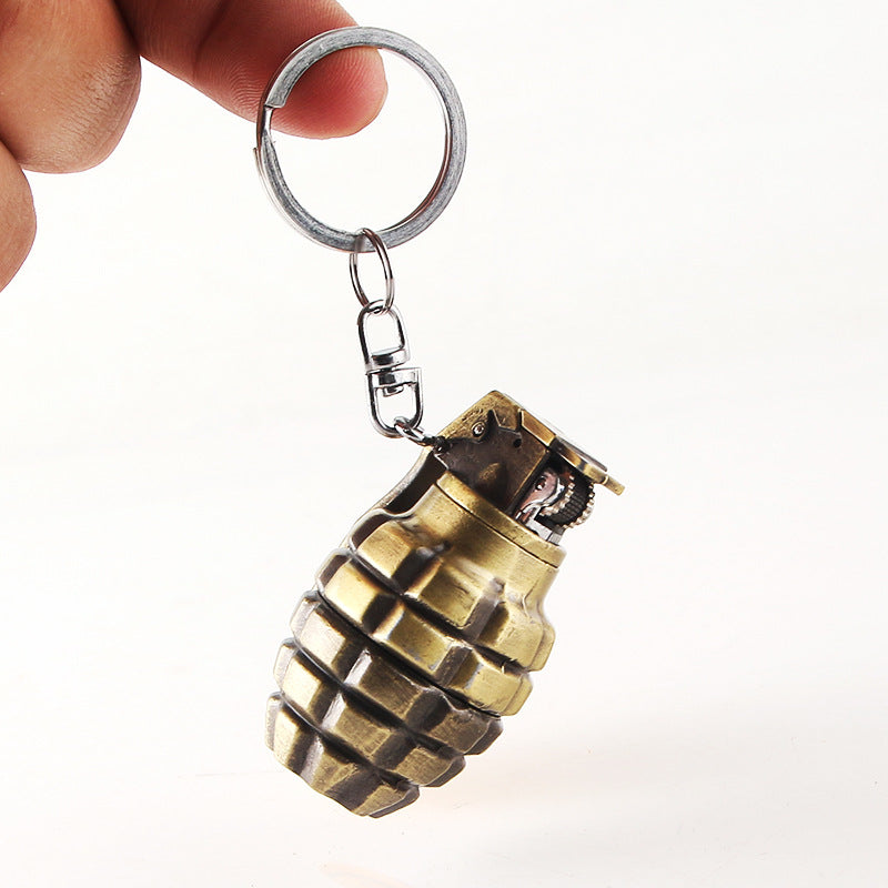 This unique Metal Grenade Grinding Wheel Open Flame Lighter is perfect for cigar aficionados and casual smokers alike. With a durable metal housing and an adjustable open flame, it's designed to provide a long-lasting, dependable light in any situation. 