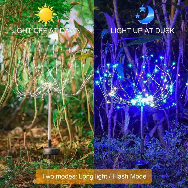 Celebrate Independence Day with style! This solar powered LED Firework Light will light up your night sky with patriotic energy. Let the stars align and shine with a festive sparkle! 