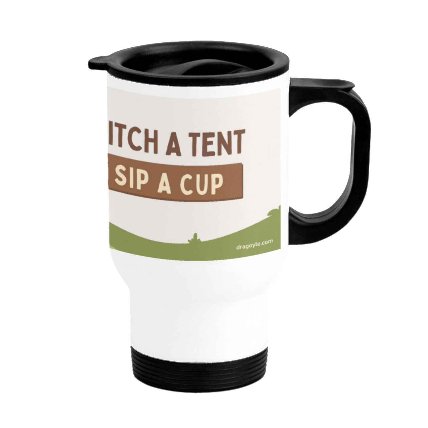 Elevate your camping experience with the Pitch A Tent Sip A Cup Stainless Steel Travel Mug! This durable and sleek mug will keep your beverages hot or cold for hours, making it the perfect companion for your outdoor adventures. With a secure lid and comfortable handle, sip your drink in style as you take in the great outdoors.