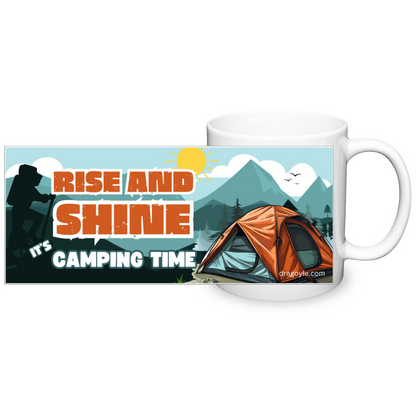 Wake up with a cup of motivation in hand! Our Rise and Shine 11oz Camping Mug is perfect for any outdoor adventure. Its lightweight design makes it easy to pack, while the durable material can withstand any rugged terrain. Start your day off right with this stylish and practical mug.