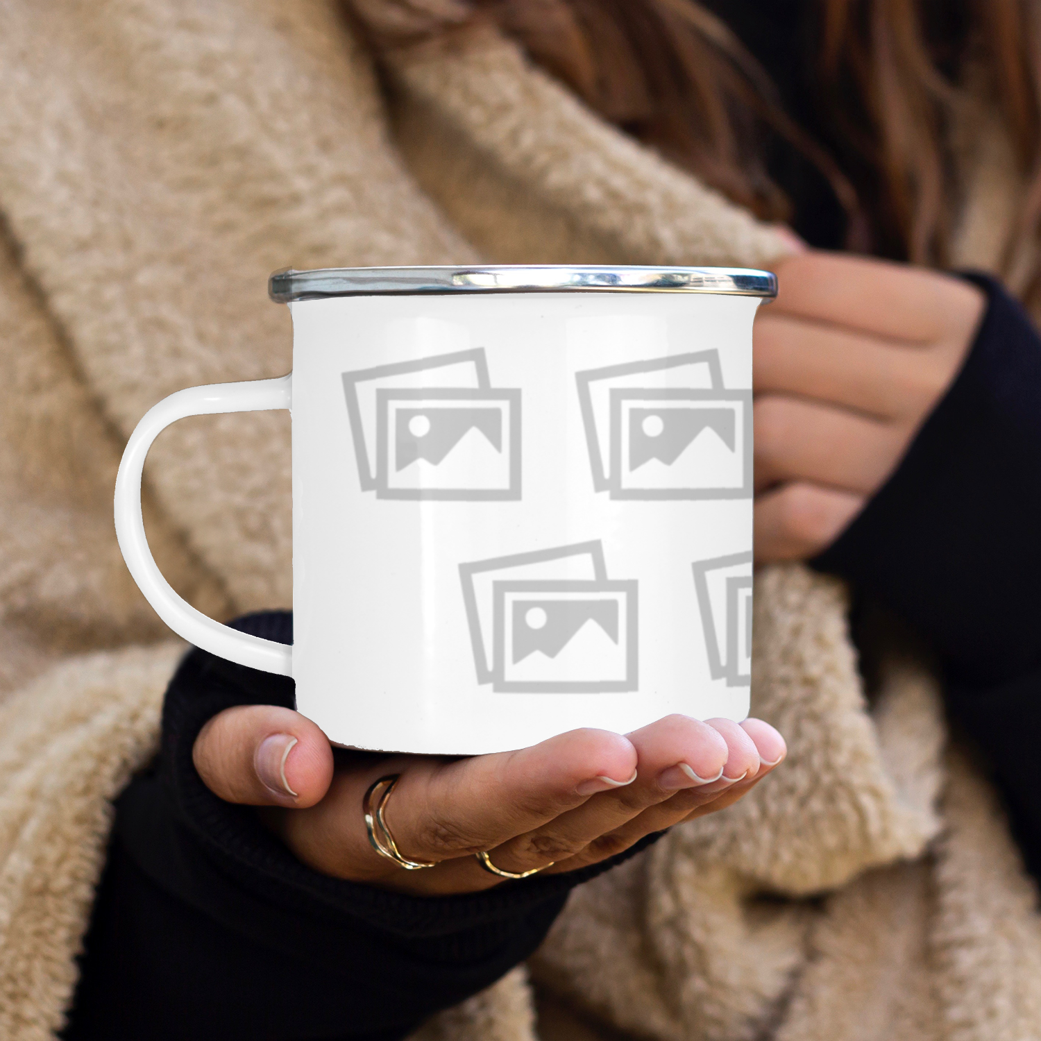 Experience the nostalgic charm of our enamel mugs, a nod to the classic designs of yesteryear. Crafted for durability and lightness, these white mugs with elegant silver rims are perfect for adding a touch of rustic elegance to your daily routine or outdoor adventures.