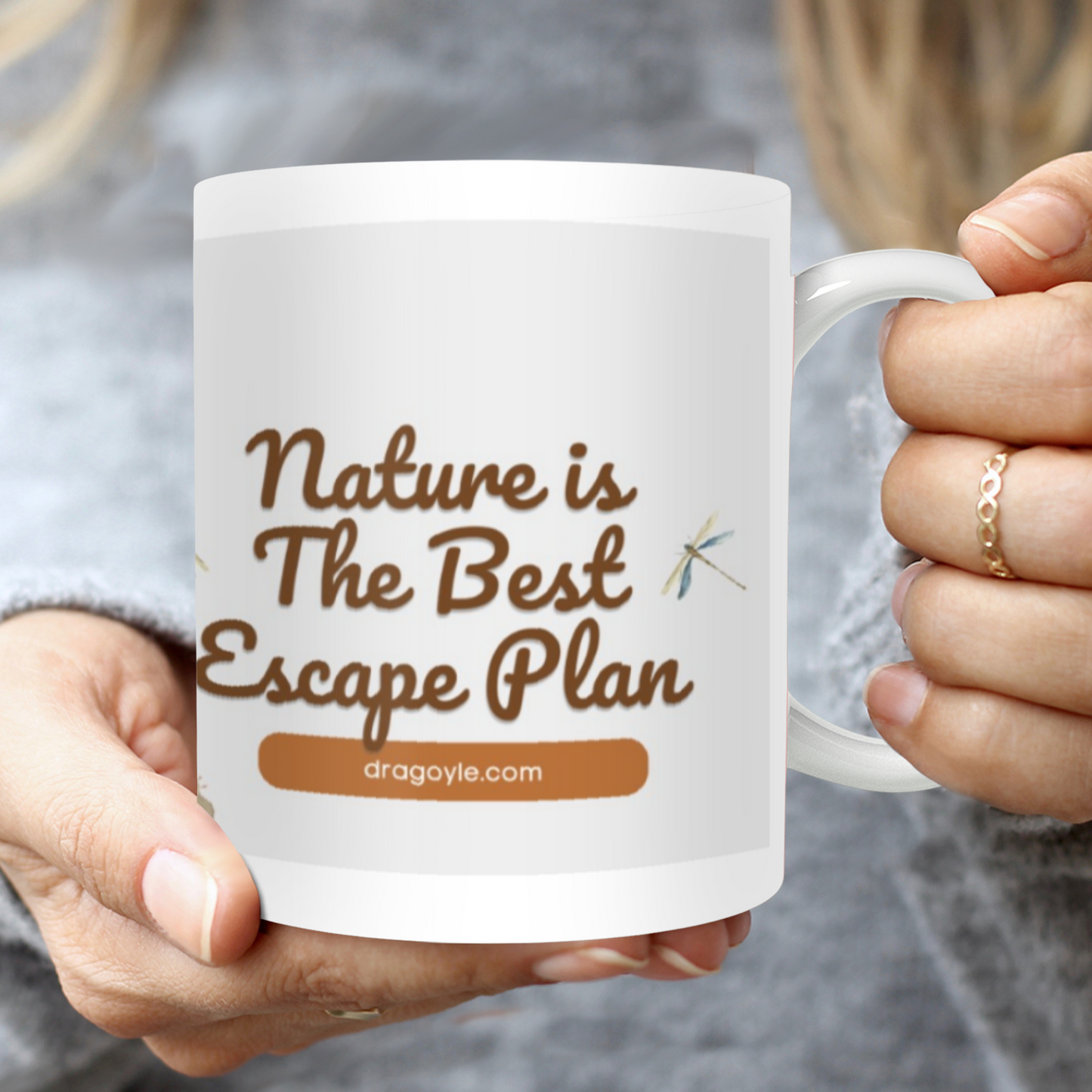 Escape the daily grind with this playful mug! Featuring a quirky design and a fun play on words, this mug is perfect for anyone who loves nature. Enjoy your favorite beverage while dreaming of your next outdoor adventure - because nature truly is the best escape plan!