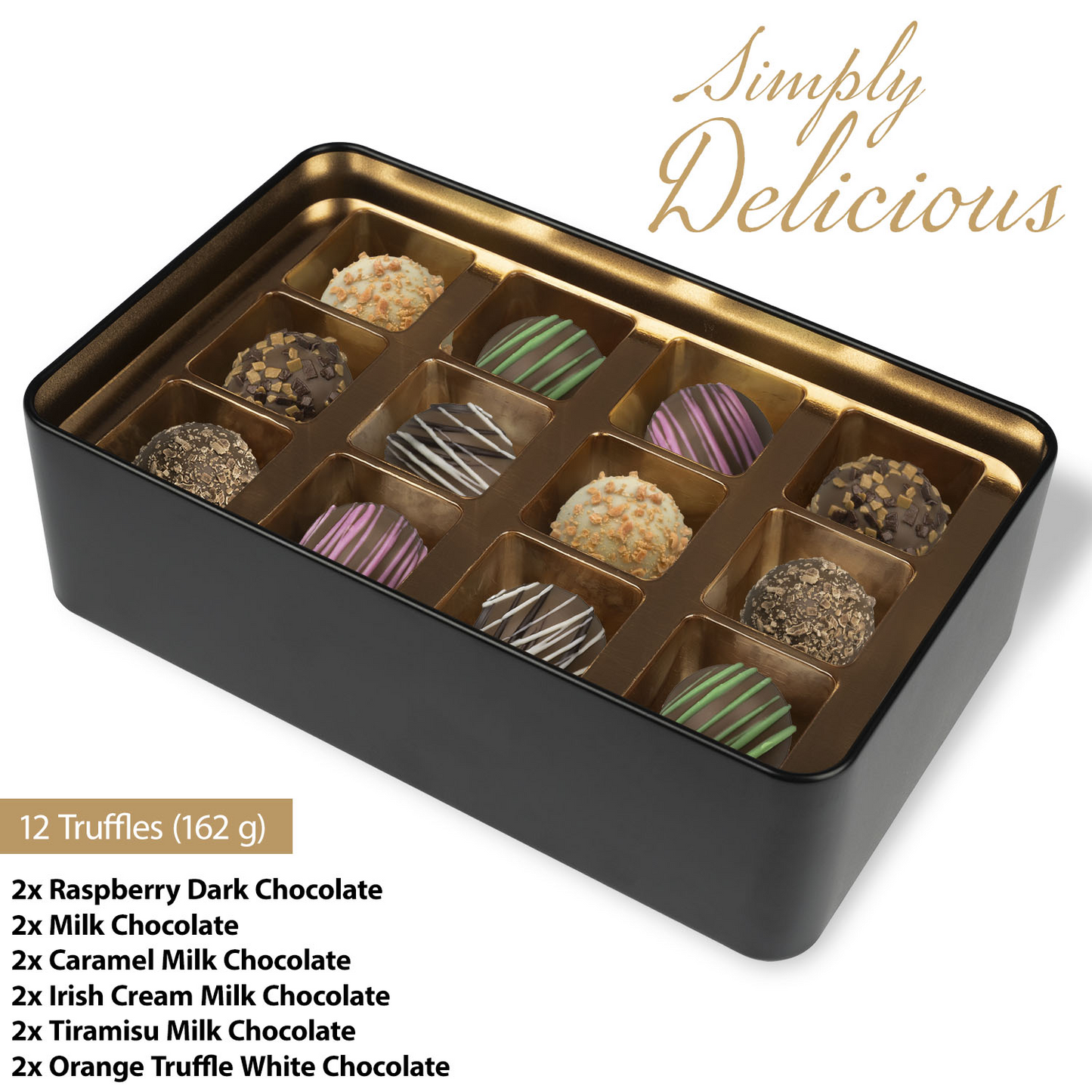 All our chocolates come with a fantastic, personalized message tin, guaranteed to bring a feeling of warmth and comfort to the recipient and, when the chocolates are finished, they can keep the tin as a memento and reminder of your love and best wishes.