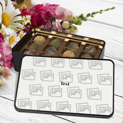 All our chocolates come with a fantastic, personalized message tin, guaranteed to bring a feeling of warmth and comfort to the recipient and, when the chocolates are finished, they can keep the tin as a memento and reminder of your love and best wishes.