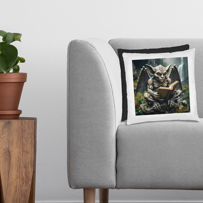 Original Design Reading Gargoyle Cotton Pillow