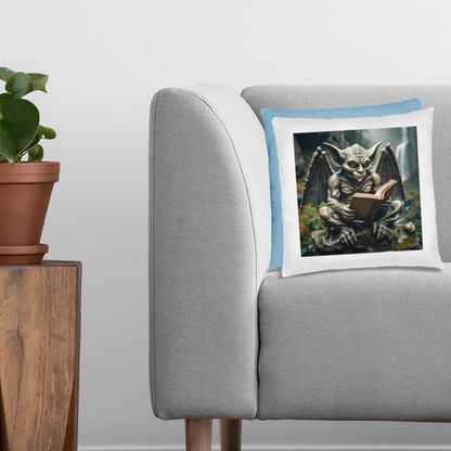 Original Design Reading Gargoyle Cotton Pillow