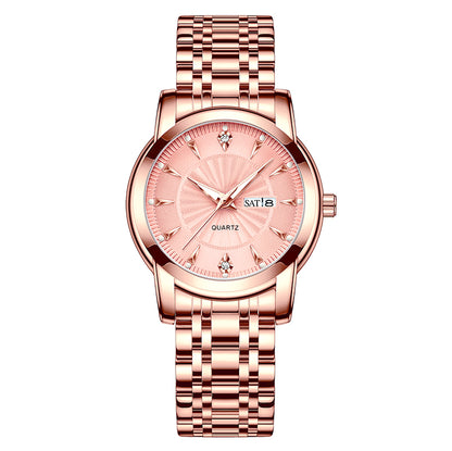 Elevate Your Gift to Timeless Elegance with Our Gold Stainless Steel Ladies' Watch &amp; Personalized Lumenglass Message Stand