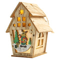 This small house is made of high-quality wood, three-dimensional cutting technology, three-dimensional shape and cartoon Christmas pattern.  Turn on the switch to start warm heart Christmas.  This product uses three button batteries and can be replaced by itself.  This product can be used for supermarket windows, product counters, family gatherings, Christmas trees, office decorations and can also be used as photography props to create a Christmas atmosphere.