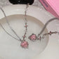 This Adorable  sweet and cool pink love diamond necklace is sure to please even the pickiest of ladies.  Whether it's a gift for Valentine's day, birthday, Christmas or any special occasion, your love with adore this unique necklace. 