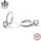 Silver S925 Opal Heart Earrings
