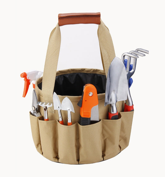 Unleash your inner green-thumb with this Mini 10 Pc Gardening Hand Tools Kit with Tote Bag! Planting, pruning, trimming, and watering are all a breeze with the help of this reliable set of handy tools. 