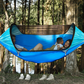 ﻿﻿This roomy outdoor swinging hammock is perfect for laying around a lake or at the campground, with the anti-mosquito covering you'll not have to worry about pesky bugs biting you while you relax with a book or take a lazy after noon nap. 
