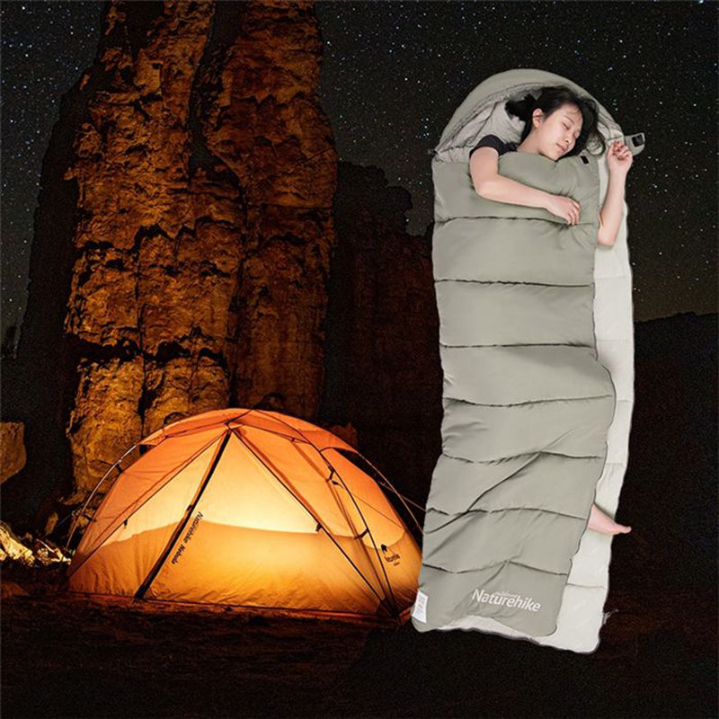 This amazingly warm and comfortable down cotton sleeping bag is perfect for all of your amazing camping adventures. A great double stitched bag for any outdoor activity and is easily machine washed.  The hood snuggles around your head to keep you warm in the chilliest of nights. 