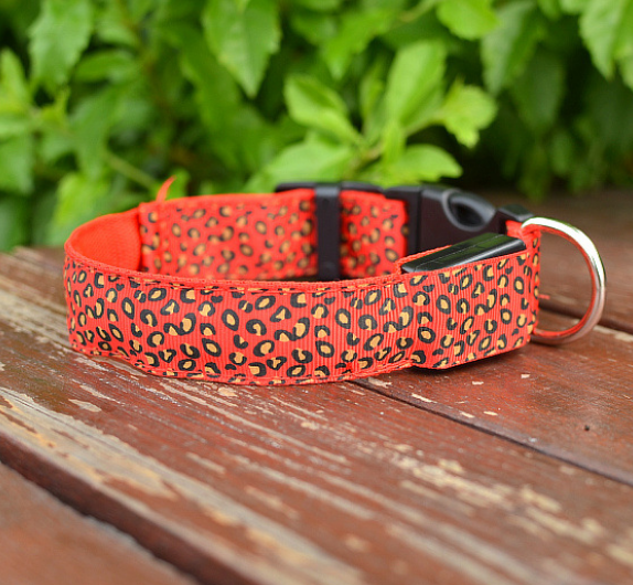 Light up your pup's wardrobe with the LED Safety Leopard Dog Collar! Featuring a sleek leopard-print design with LED lighting to keep your pup safe at night - so they can walk their wild side while staying seen. Let your furry friend light up the night in style!