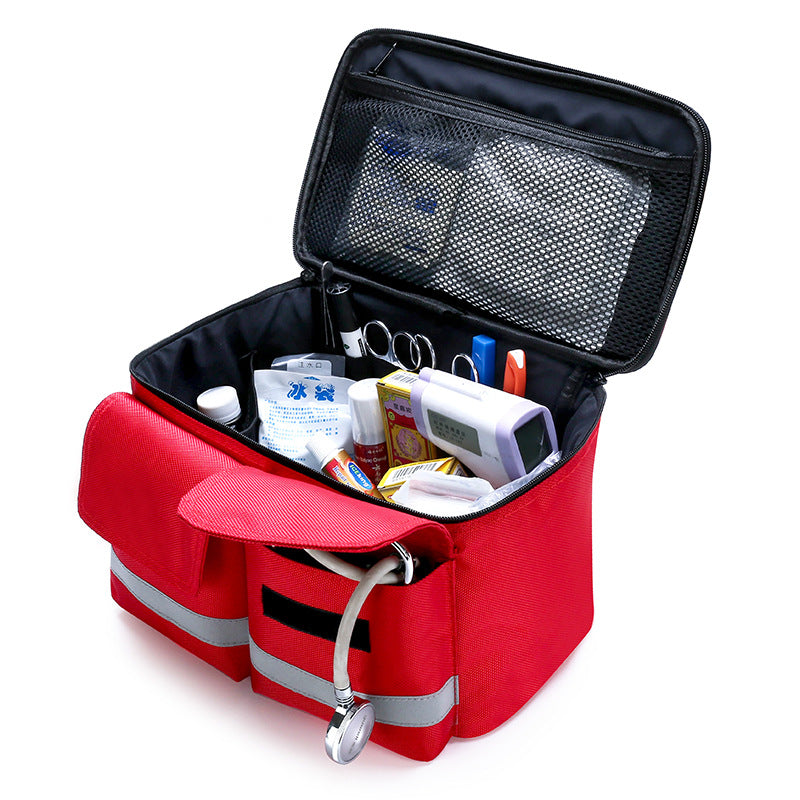 Don't get caught without an emergency car first aid kit! Our bag has your back (and your minor medical mishaps) with this handy bag you can fill it with needed first aid essentials to make sure you won't be left stranded on the side of the road. Breathe easy, knowing you're covered in case of a medical emergency when you hit the highway.
