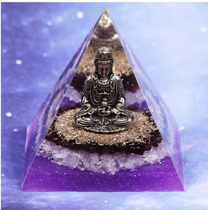 Orgonite is based on two principles. It is a mix of resin (organic, as it is based on petrochemicals), and metal shavings (inorganic). A quartz crystal is also added because of its piezoelectric properties, which means that it gives off a charge when it is put under pressure (resin shrinks when it is cured, so constant pressure is put on the quartz crystal). 