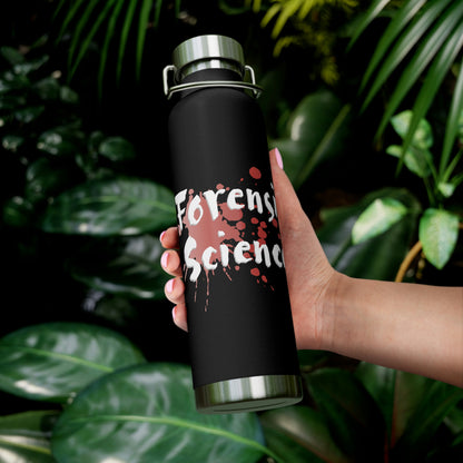 This Original Forensic Science design copper vacuum insulated bottle has Double-wall construction means that hot liquids can remain hot up to 12 hours while colder choices can last a full 48 hours; that’s two whole days.