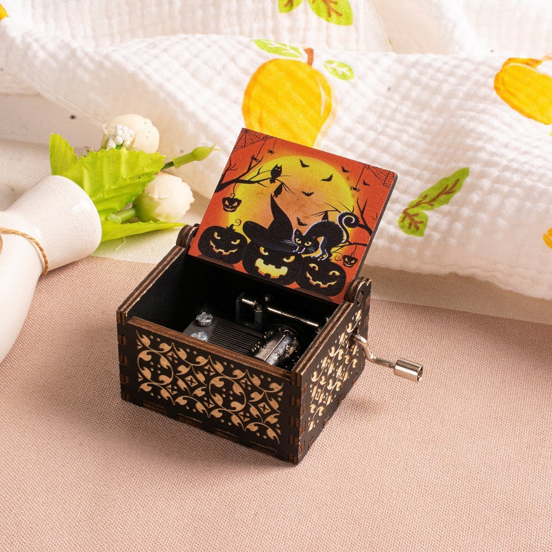 Bring spooky ambiance to any room with this festive Halloween Painted Music Box. Incorporate the joy of music and the beauty of art. Spook up any room this Halloween. Make it a magical night!